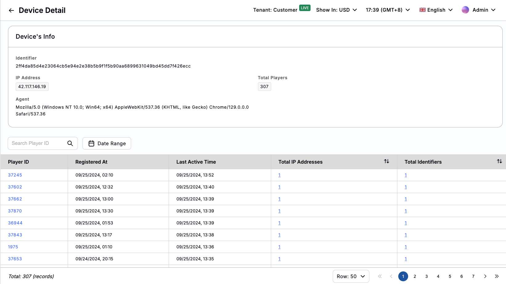 Device's Players Device's Players