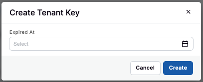 Create Tenant Key Create Tenant Key