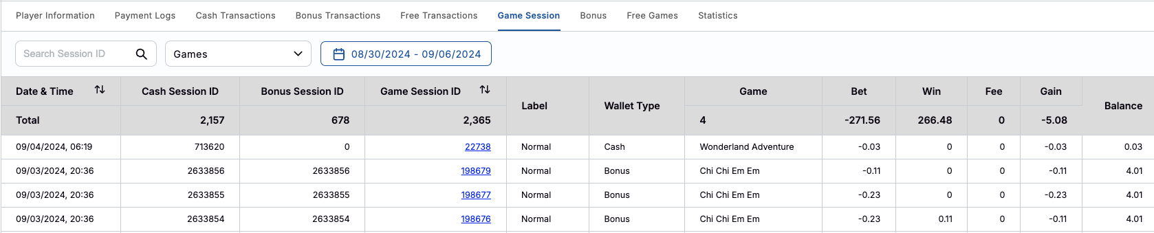 Game Session Game Session