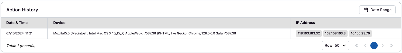 Action History Action History