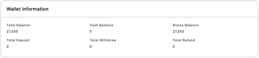 Wallet Information Wallet Information