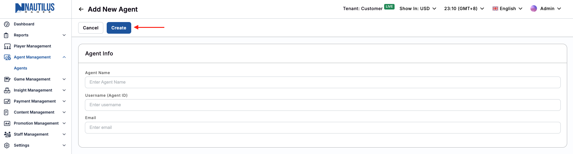 Add New Agent Add New Agent