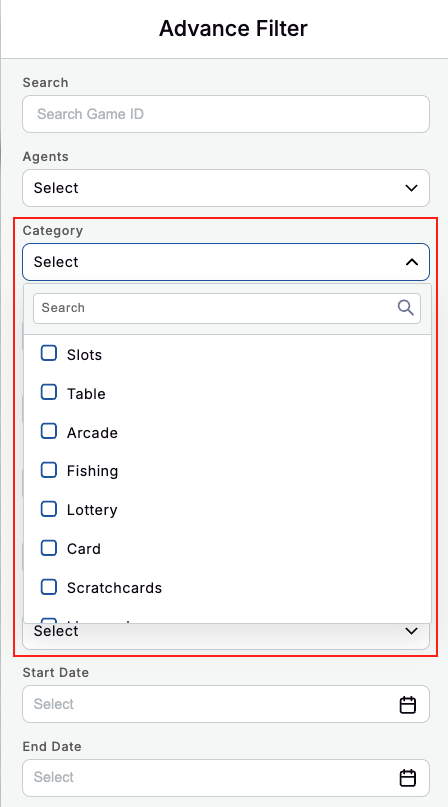 Game Report - Advanced Filter Game Report - Advanced Filter
