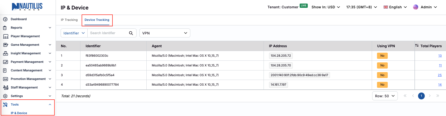 Device List Device List