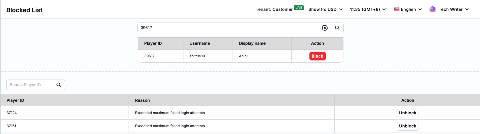 Link to Blocked List Link to Blocked List