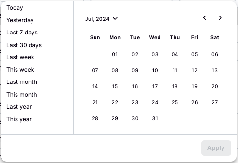 Filter Date Range Filter Date Range