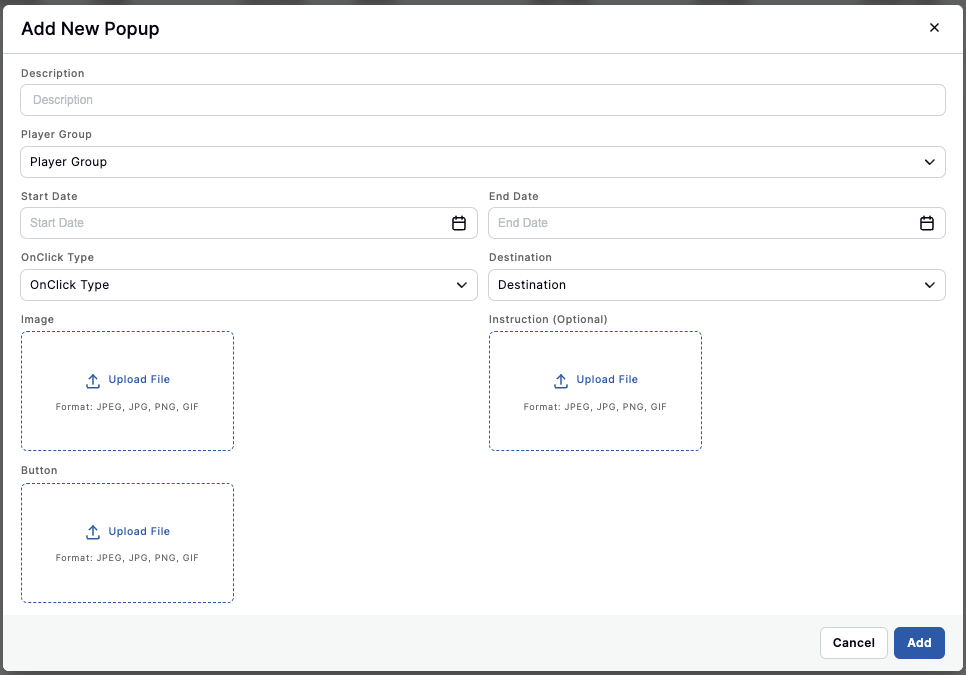 Create New Popup Create New Popup