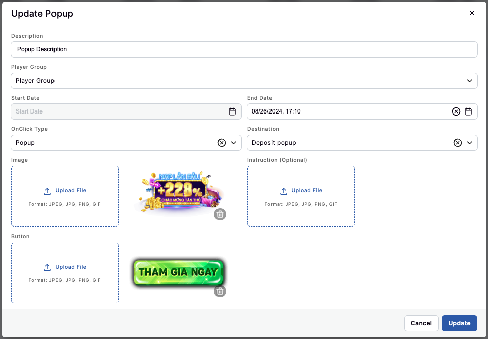 Popup Details Popup Details